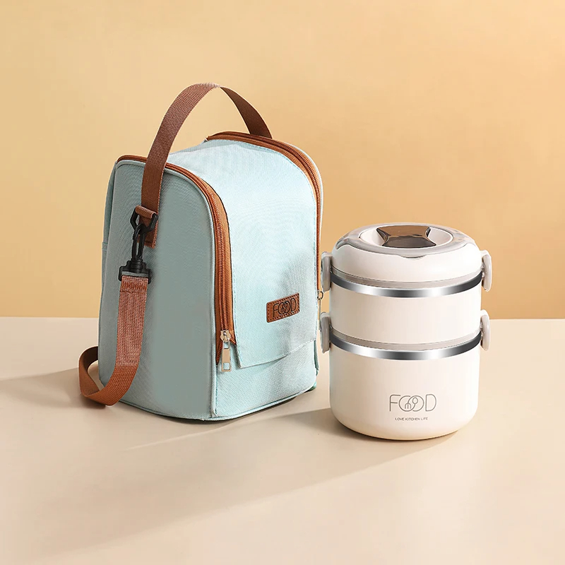 Juvenixs Round Multi-Layer Insulated Stainless Steel Bento Lunch Box – Leak-Proof, Durable, with Handle & Tableware for Adults, Office, Camping - Image 2