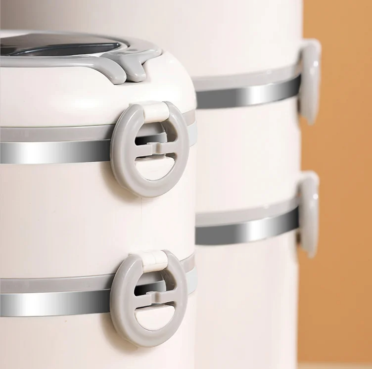 Juvenixs Round Multi-Layer Insulated Stainless Steel Bento Lunch Box – Leak-Proof, Durable, with Handle & Tableware for Adults, Office, Camping - Image 7