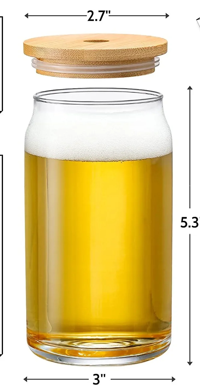 Juvenixs 16 oz Glass Cups Set with Bamboo Lids and Straws β 4 Pcs Reusable Tumbler for Iced Coffee, Tea, and Smoothies Bottles - Image 6