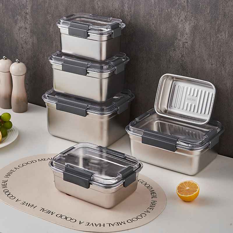 Juvenixs Convenient Stainless Steel Antibacterial Fresh-Keeper – Refrigerator Storage Box for Fruits & Vegetables - Image 2