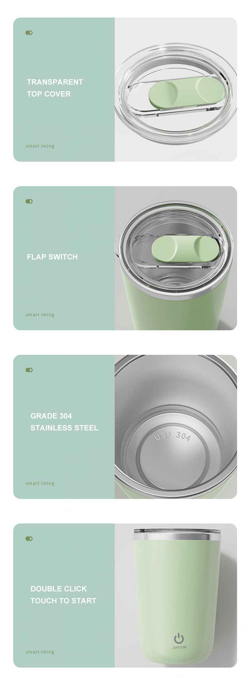 Juvenixs Classic Design Automatic Self-Stirring Electric Coffee Mug - Image 2